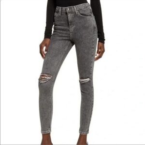 Topshop Jamie Distressed Grey Ankle Skinny Jeans | EUC Size  28